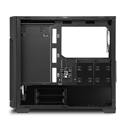 Image of Sharkoon V1000 RGB Mid Tower PC Computer Case I Support Mini-ITX, Micro-ATX Motherboard I Side Panel Tempered Glass with 3 x 120 mm Addressable RGB Fan (pre-Installed) - Black