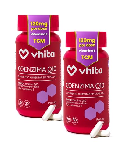 Coenzima Q10 120mg com Vitamina E e TCM 30 Cápsulas - Vhita (2 un...
