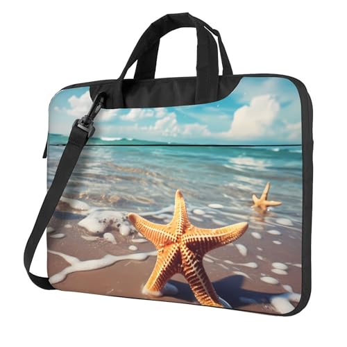 Sea Beach Starfish Laptop Bag, Ocean Laptop Case Sleeve Women Men Messenger Shoulder Bag Briefcases 15.6 Inch - Main Image