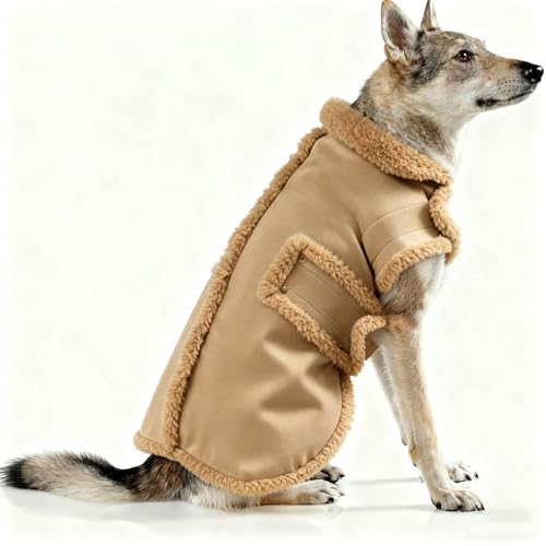 Dog Winter Jacket, Warm Windproof Dog Coat Sweaters for Small Dogs, Thick Apparelf Fleece Coat for Medium Large Dog (Brown XX-Large) brown XX-Large(57.3lb-77.1lb)