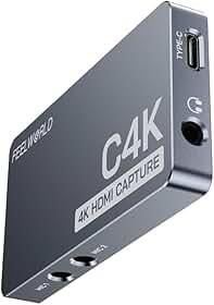 FEELWORLD C4K Placa de Captura 4K60 HDR USB, Baixa Latência para PS5/Pro, Xbox Series X/S, Nintendo Switch, PC, Compatível com Twitch, OBS, Windows e Mac