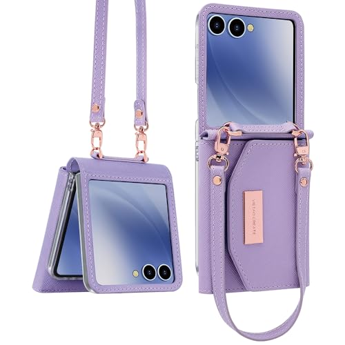 Samsung Zflip 7�p���O���\�ȃX�g���b�v�t���X�^�C���b�V���ȃ}���`�J�[�h�E�H���b�g�P�[�X�AGalaxy Z�t���b�v7�p180�x�܂肽���݃f�U�C�� ���[�Y�S�[���h�n�[�h�E�F�A�A�R���p�N�g�J�[�h�z���_�[(�p�[�v���ASamsung z Flip 