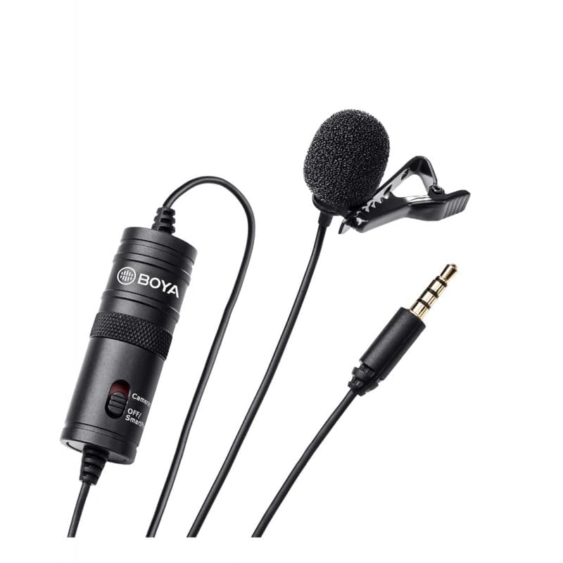 Image of Buyer Junction Lavalier Microphone with 3.5mm AUX Jack | Clip On Collar Mic for YouTube, Interview, Voice Recording & Reels