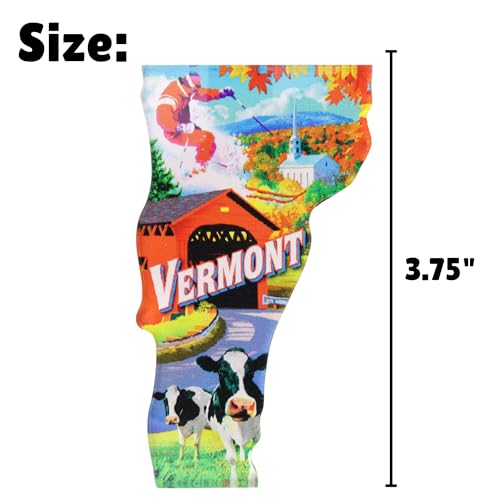 Imán decorativo forma estado Vermont acrílico 3.75x2 pulg miniatura 5