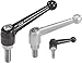 Kipp 06431-2101X30 Zinc/Stainless Steel Adjustable Handle with M10 External Thread, Classic Ball Style, Metric, Black Satin Powder-Coated Finish, Stainless Steel Components, Size 2, 30 mm Screw Length
