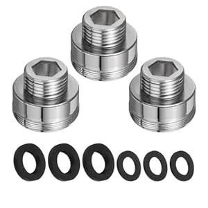 QUARKZMAN 3-teiliges Wasserhahnadapter-Set Edelstahl