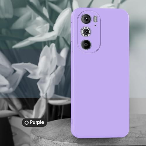 Image of Back Cover for Motorola Edge 30 Pro 5G | Full Camera Protection | Premium Liquid Silicon Case | Flexible Bumper Case for Motorola Edge 30 Pro 5G (Purple)