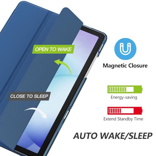 Image of MoKo for Samsung Galaxy Tab A11 Plus / A11+ Case 11 Inch 2026, Galaxy Tab A9 Plus / A9+ Case 11 Inch 2024, Slim Stand Hard PC Translucent Back Shell Smart Cover, Auto Wake /Sleep, Sea Blue