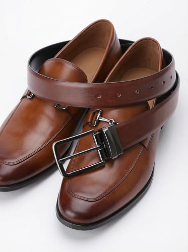 Image of MILORDE Reversible Belt for Men - Adjustable Size - Premium Leather - Double Style in One Belt