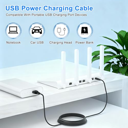 Image of TecoKart Multi Charging Cable - Universal 5V USB to DC Cable with 6 Connectors, DC 5V Charger Wire, USB Female to Male Extension Cord, DC Jack Connector for Trimmer, Camera & Electronic Devices