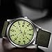 Imagen de NIDONE Reloj para Hombre con indicador de Fecha Reloj de Pulsera para Hombre Brilla en la Oscuridad Cuarzo para al Aire Libre con Correa de Nailon Verde para