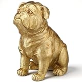 BrightRow Gold Bulldog Statue, 4.3'' Bulldog Figurine Mini Resin Dog Statue Home Decor for Room, Office, Desktop, Bookshelf, Desktop
