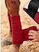 GemRebel 4/Pack Polo Wraps for Horses Soft Breathable Fleece Polo Bandages Horse Leg Wraps w/Bling for Stable Use, Training -Red L