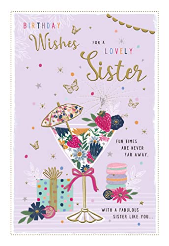 Old English Co. Lovely Sister Birthday Card - Modern Birthday Card For - View #12