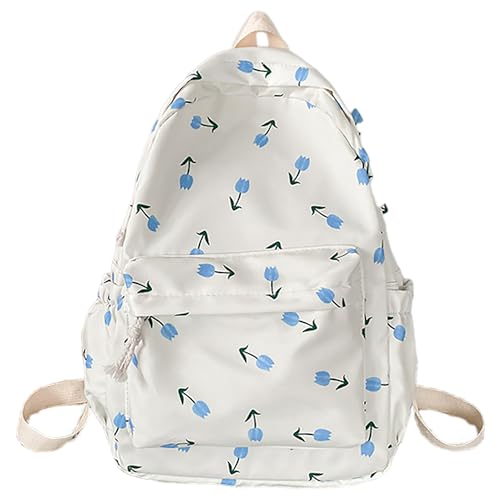 Cute Flowers Backpack 2025 Floral Print Kawaii Aesthetic Backpack Leisure Daypack Travel Bag Large Capacity