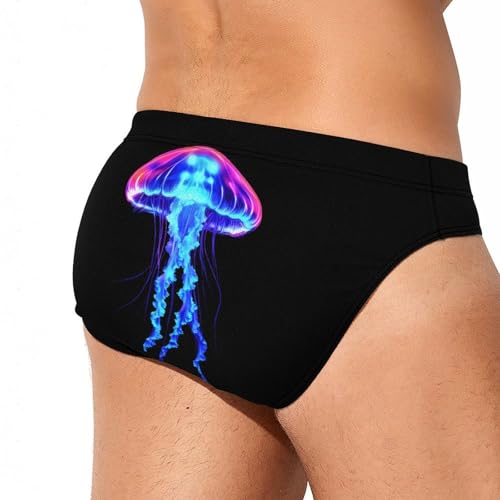 Jellyfish Blue Mens Swim Briefs Quick Dry Triangle Trunks Swimsuit Swimming Bikini Swimwear3