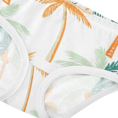 Flower Girls Underwear Toddler 2t Cotton Cute Panties Girl Palm Trees Orange Briefs Kids Undies4