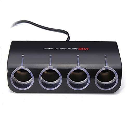 YONGYAO Wf-075 Cargador Divisor de Enchufe para Encendedor de Cigarrillos de Coche de 4 Vías 120W