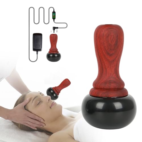 Hot Stone Massage Tragbar Heiße Massagesteine mit 5 Gänge Wärmegerät, 2 In 1 Gua Sha Werkzeug Massager Heiße Steine ∅ 85mm, Wärme-Massagetherapie, Spa, Massagetherapy & Entspannung