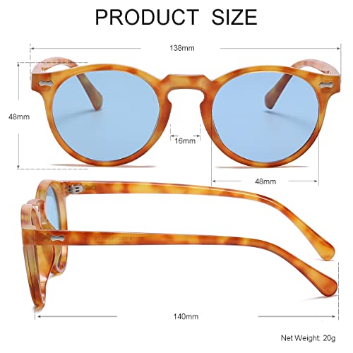 Image of Vintage Polarized Sunglasses for Men Women Round Retro Classic Fashion Eyewear UV400 Protection Sun Glasses