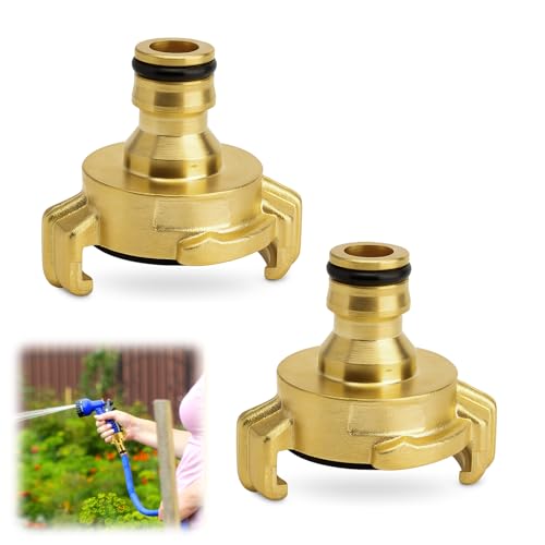 ZMDMAH Gardena - Connettore rapido in ottone, 2 pezzi, con attacco a innesto da 1/2, adattatore per tubo da giardino, attacco rapido per tubo da giardino, connettore a innesto