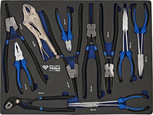 BRILLIANT TOOLS BT153225 Werkstattwagen mit 7 Schubladen und 225 Werkzeugen, NFZ [Powered by KS TOOLS]