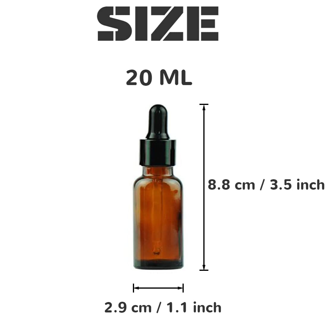 Bamboopack 12Pcs 20ml Amber Glass Bottles with Black Caps and Eye Droppers Refillable Essential Oil Containers for DIY Skincare Aromatherapy Liquid Storage - Image 2
