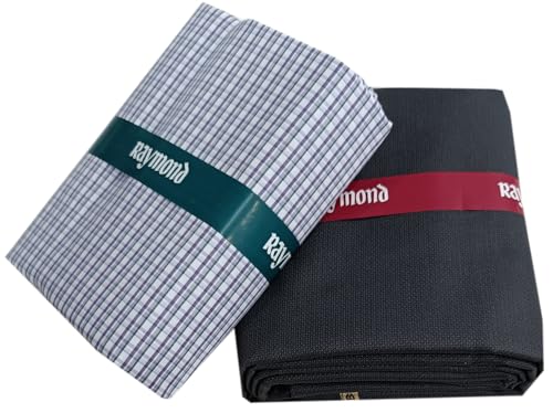 Image of Raymond Premium Unstitched Formal Shirt Fabric, Cotton Blend Stripes, 150 x 150 cm, Regular Fit, Professional Wear Collection