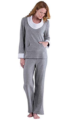 PajamaGram Super Soft Pajamas for Women - Pajama Set for Women, Gray, M