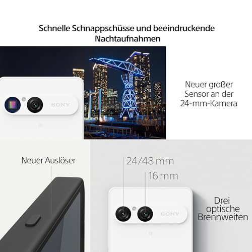 Sony Xperia 10 VII - 6,1" 19,5:9 OLED mit 120 Hz, Lange Akkulaufzeit - 5.000 mAh Akku, DREI Brennweiten, 3,5mm Audio, Android 15, IP65/68, Dual SIM hybrid, weiß