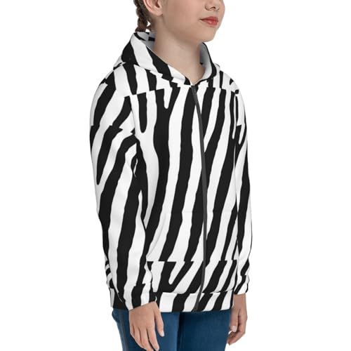 Zebra Kid Hoodies Boys Zip Up Sweatshirts Girls Pullover with Pocket4
