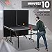 GOWE Double Fish [Folding Table] 9ft Folding Rolling Table Tennis Table2 Paddles, 3 Balls, 1 Net and Post Set Black Fold-Up Design, 8 Wheels for Easy Movement