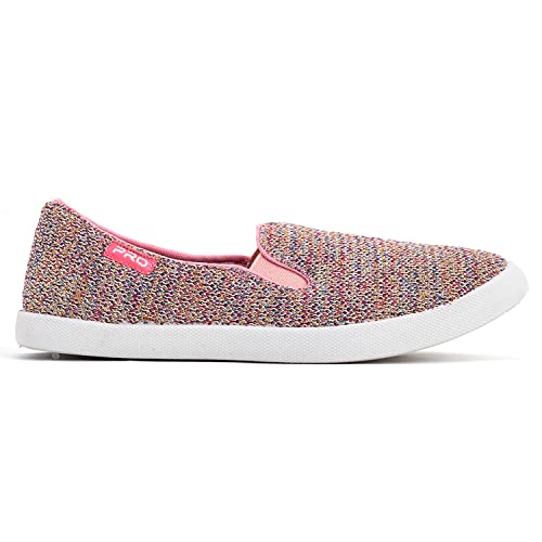 Image of Pro by Khadim's Textile Pink Slip-On Casual Shoe for Women