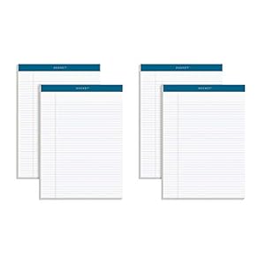 Tops Docket Writing Pads, 8-1/2″ x 11-3/4″, Narrow Rule, White Paper, 100 Sheets