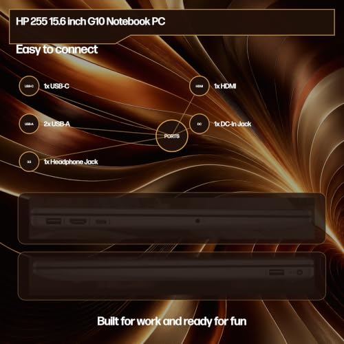 Image of HP 255 G10 Laptop for Home or Work, 32GB RAM, 1TB SSD, 15.6 inch Full HD, Ryzen 3 7330U (Beat Intel i5-1135G7), HDMI, USB-C, Windows 11, Business and Fun Ready