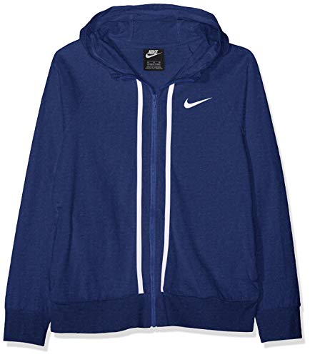 NIKE Girl's NSW Full-Zip Jersey, Indigo Force/Heather/White, Large