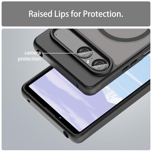 Image of Compatible with Sony Xperia 10 VII Case Cover,Compatible with MagSafe,Anti-Fall,Compatible with Sony Xperia 10 VII 5G XQ-FE54 XQ-FE72 Cell Protective Phone Case Black
