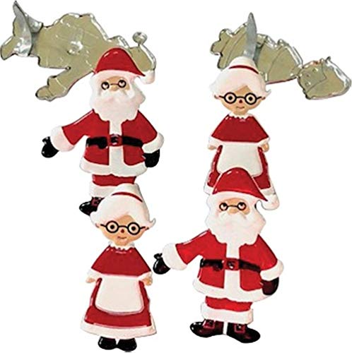 Eyelet Outlet Shape Brads 12/Pkg-Santa & Mrs Claus