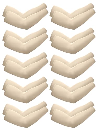 Image of Boao 10 Pcs UV Arm Sleeves Tattoo Cover | UV Sun Protection for Outdoor Activities, Stretchy Breathable Arm Sleeves, Cooling Compression for Sports Cycling Running