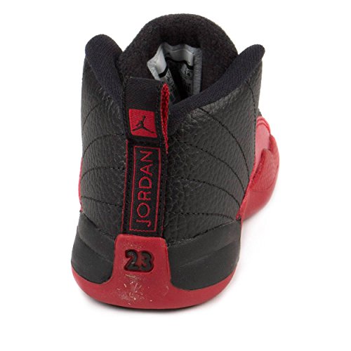 NIKE Baby Boys Jordan 12 Retro BT Flu Game Black/Varsity Red Leather4