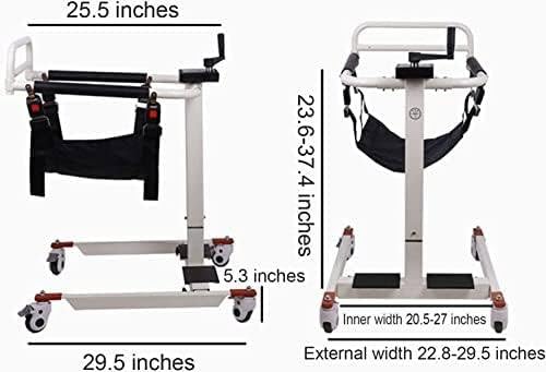 Patient Lift - Sollevatore multifunzionale con sedile imbottito per anziani e disabili, sedia a rotelle in acciaio, capacità 150 kg