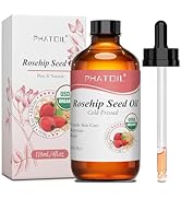 PHATOIL Organic Rosehip Seed Oil for Face 4oz/118ml, USDA Certified Organic Pure and Natural Cold...