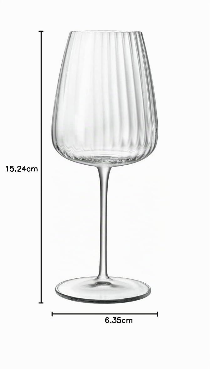 Luigi Bormioli Optica - Set di 4 bicchieri da vino in cristallo, 550 ml, lavabili in lavastoviglie