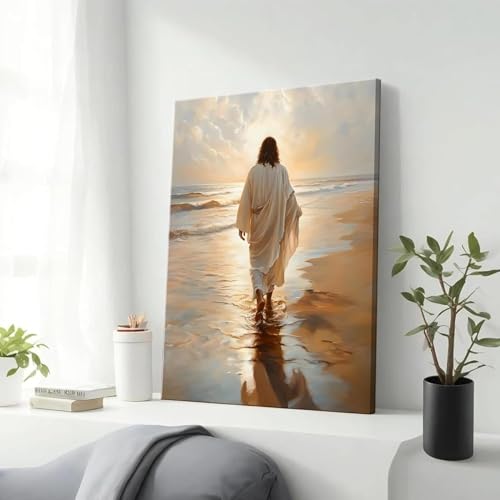 Tableau Jésus marche sur l'eau peinture sur toile de qualité supérieure - 2