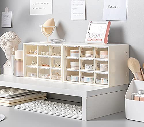 Mini Desk Organizer With Drawers, Office Supplies And Jewelry Storage Case 9 Drawers - White #TOP5