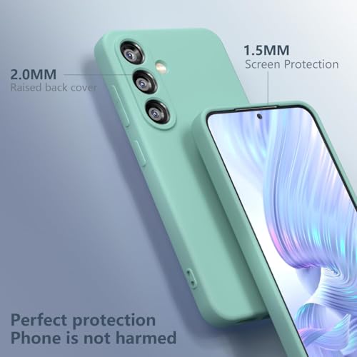 Image of DIZORO Microfiber Candy Case Compatible with Samsung S26 Plus 5G Smooth Touch Cushion Liquid Soft Silicone Gel Rubber Phone Cases Non-Slip Full Body Protective Shockproof Back Cover - Mint Green