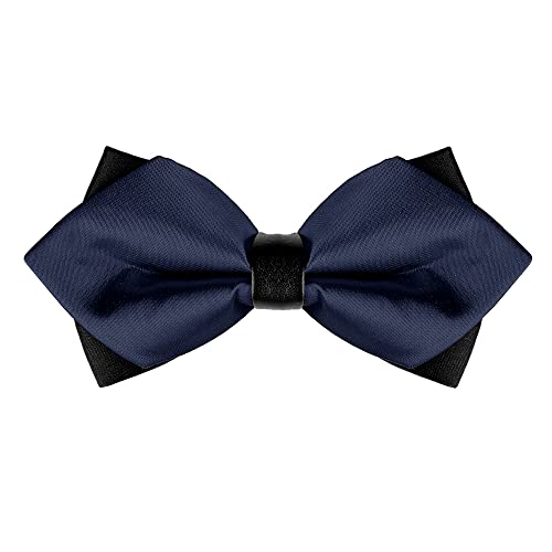 Allegra K Herren Pre-Tie Kragen einfarbige spitze Smoking Fliege Fliege für Hochzeitsfeier Navy blau One Size