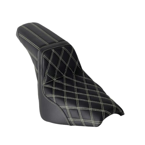 Siège double pour Softail Deluxe FXST en cuir synthétique haut de gamme