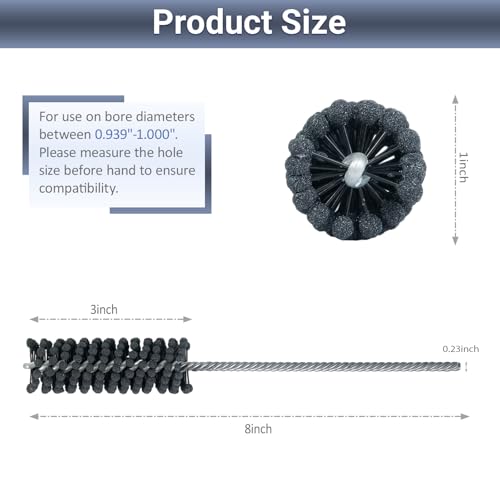 Image of Cylinder Hone, 180 Grit Silicon Carbide, 1 inch (25.4mm) Diameter Ball Hone | for Hole Diameters 15 /16 inch - 1 inch, Cylinder Engine Sanding Brush for Heavy Duty Deburring, Fast Cutting and Scratch Removal