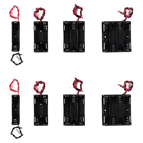 AEDIKO 8pcs AAA Battery Holder with Leads 2pcs Single AAA Battery Holder 2pcs 2x 1.5V 2 AAA Battery Holder 2pcs 3 AAA Battery Holder with Wires 2pcs 4x 1.5V 4 AAA Battery Holder with Leads Cover